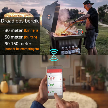 LTMT® - EasyBBQ Pro BBQ Vleesthermometer - BBQ thermometer met App - LTMT Nederland