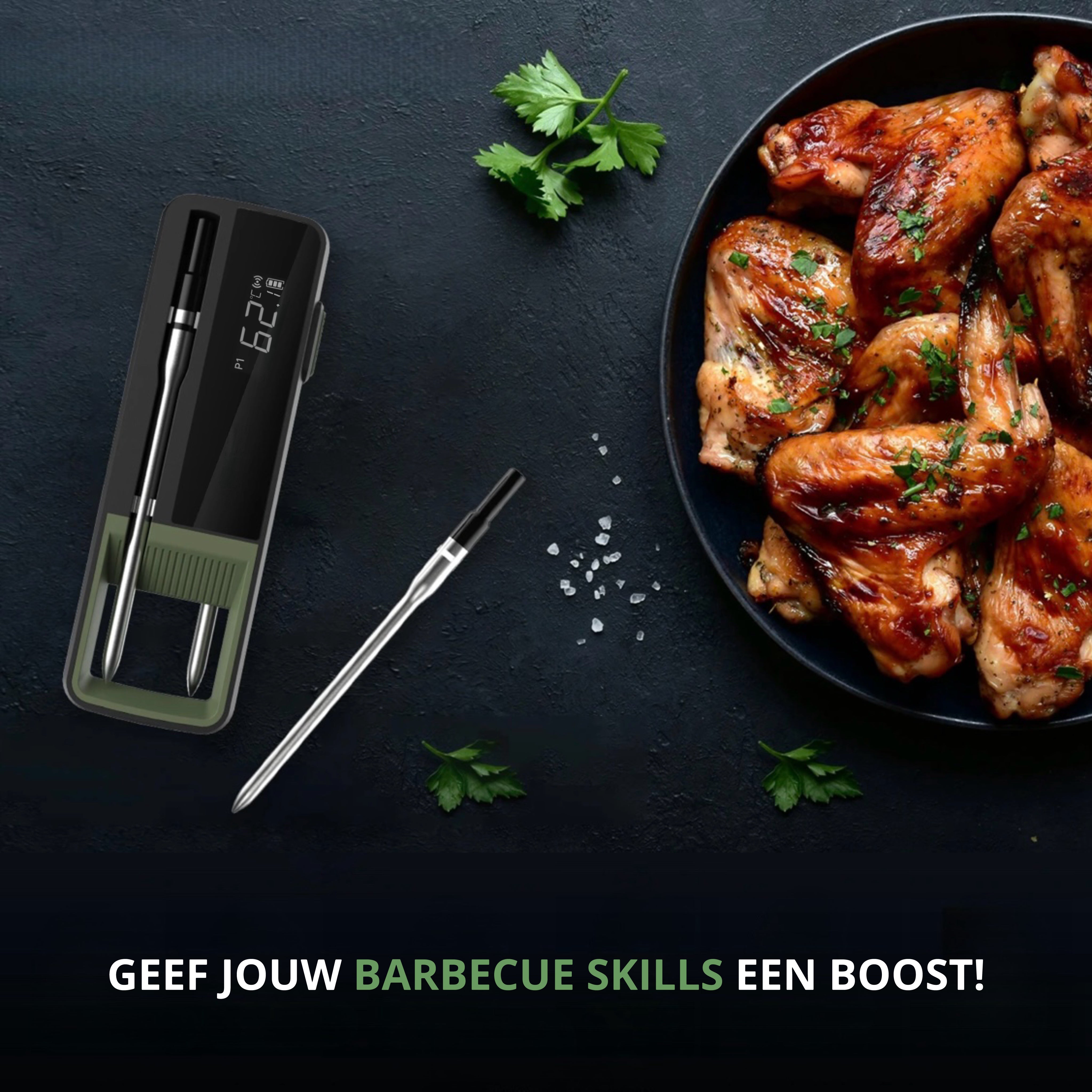 LTMT® - BBQ Thermometer Double PRO - BBQ thermometer draadloos met App