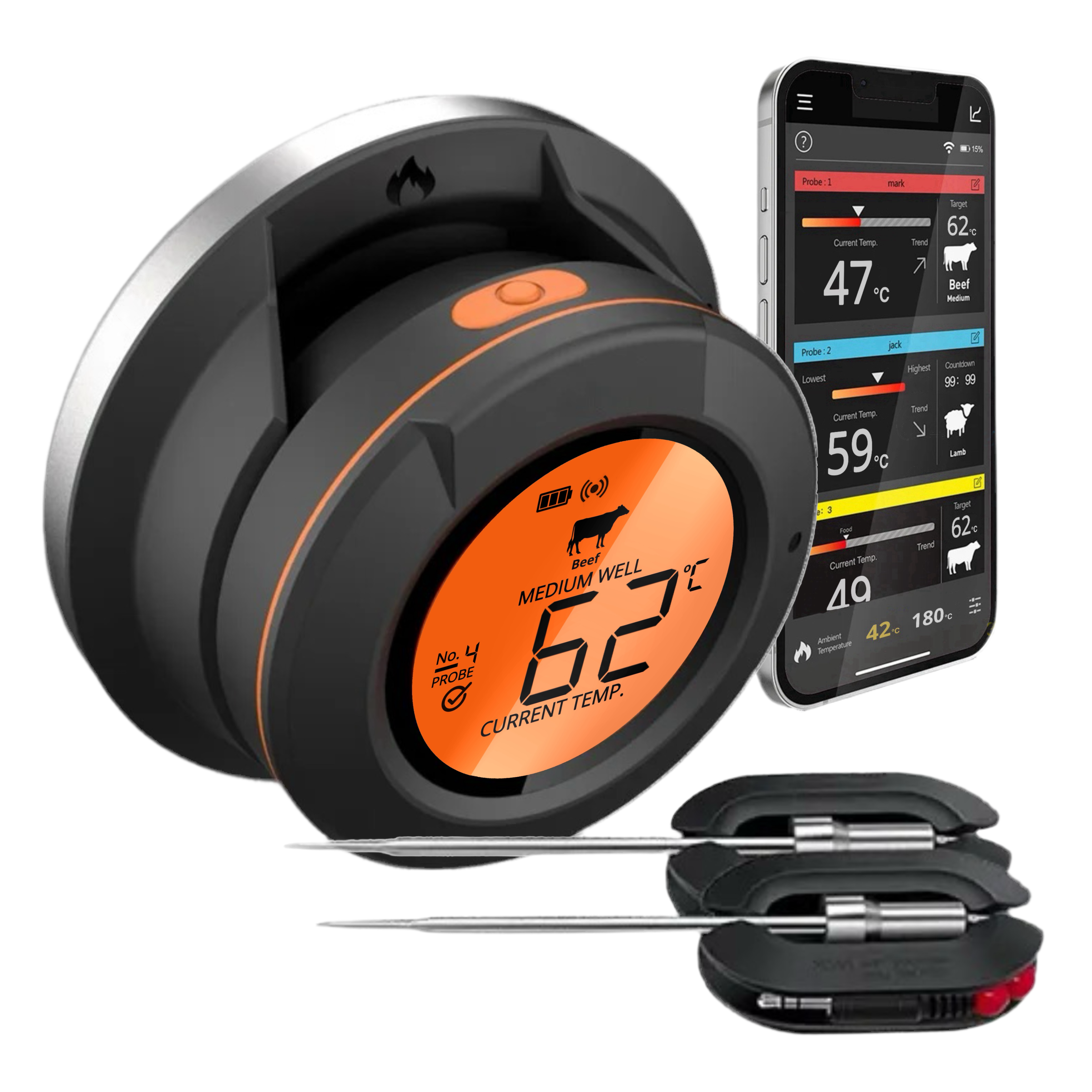 LTMT® - Dome BBQ Vleesthermometer - BBQ thermometer met App