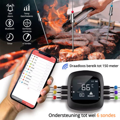 LTMT® - EasyBBQ Pro BBQ Vleesthermometer - BBQ thermometer met App - LTMT Nederland