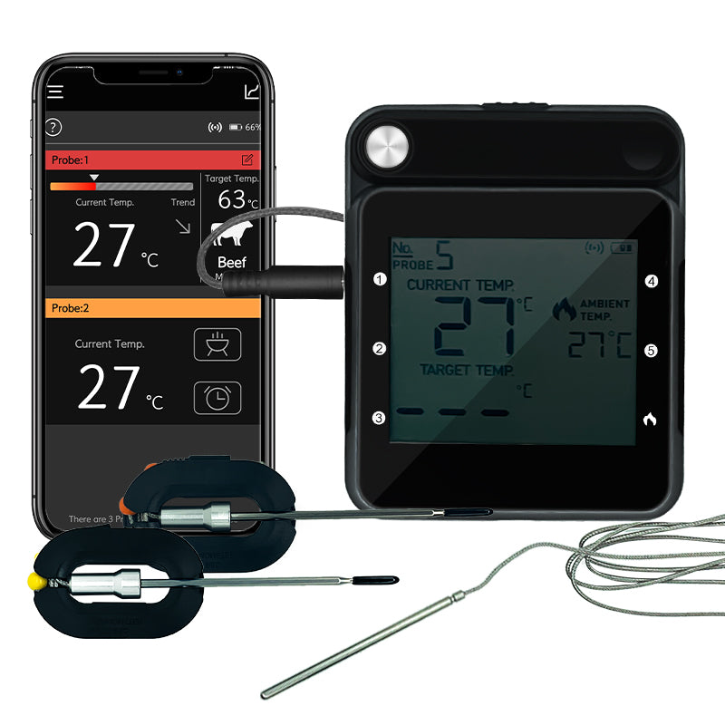 LTMT® - BBQ Thermometer Smart - BBQ thermometer met App en Wi-Fi