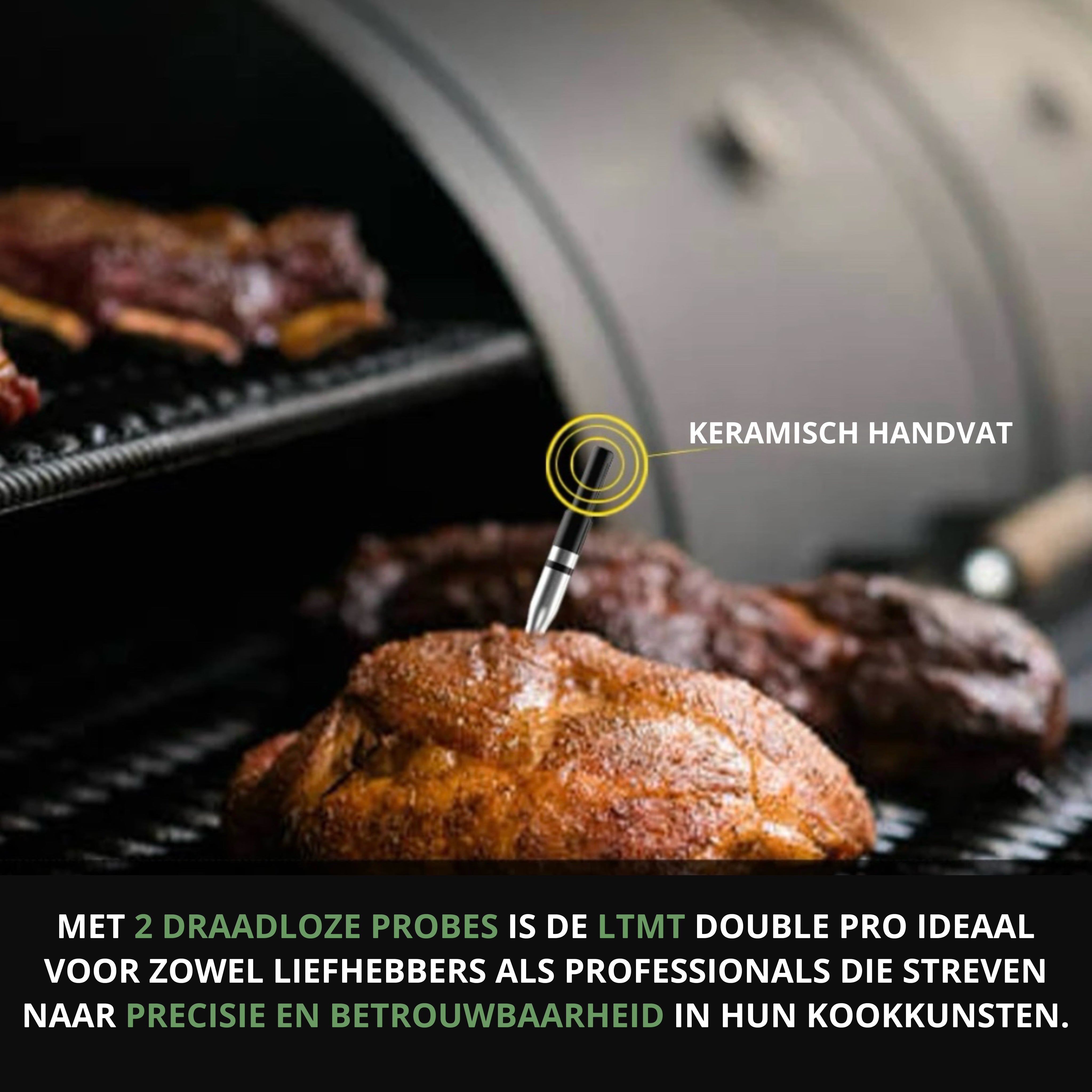 LTMT® - BBQ Thermometer Double PRO - BBQ thermometer draadloos met App