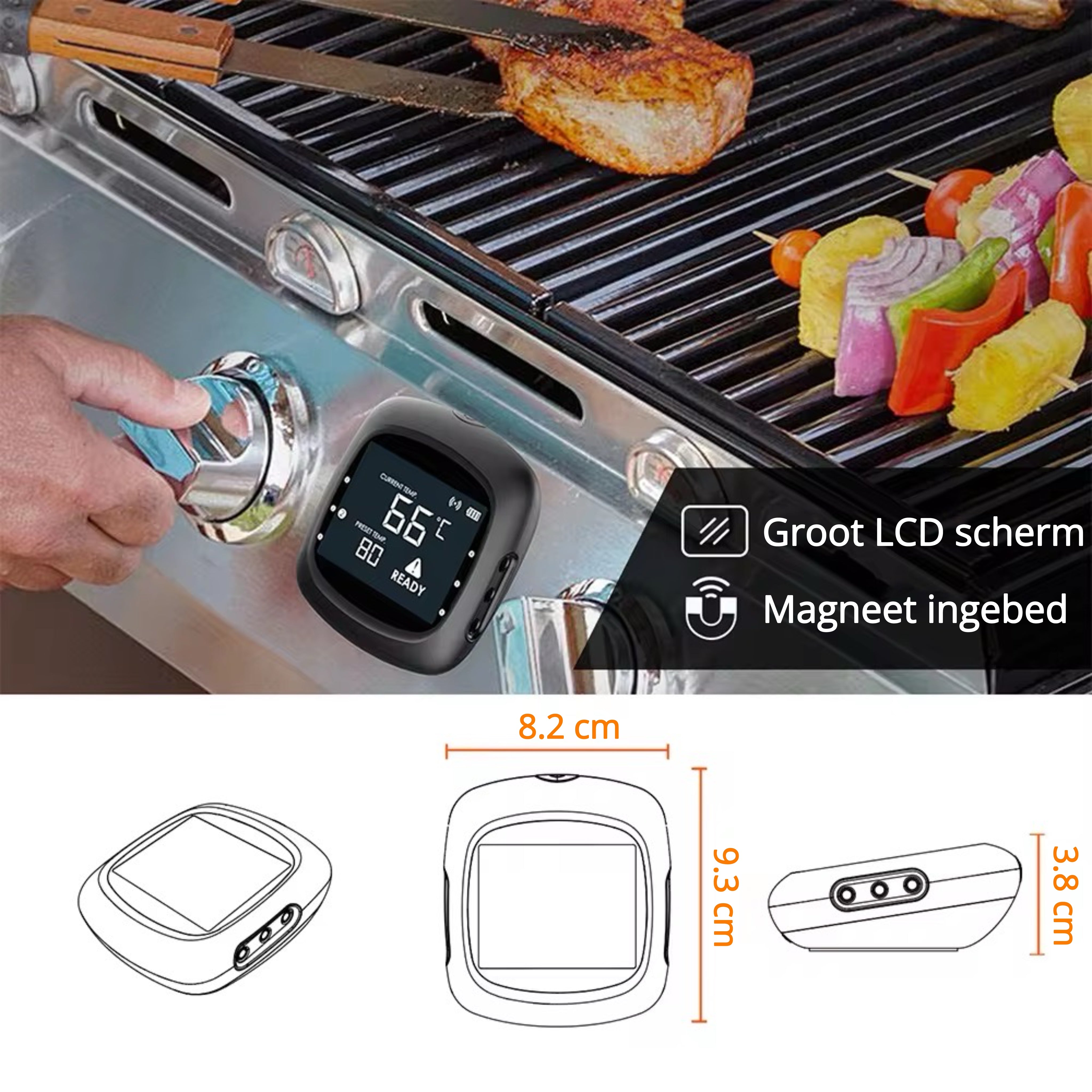 LTMT® - EasyBBQ Pro BBQ Vleesthermometer - BBQ thermometer met App - LTMT Nederland