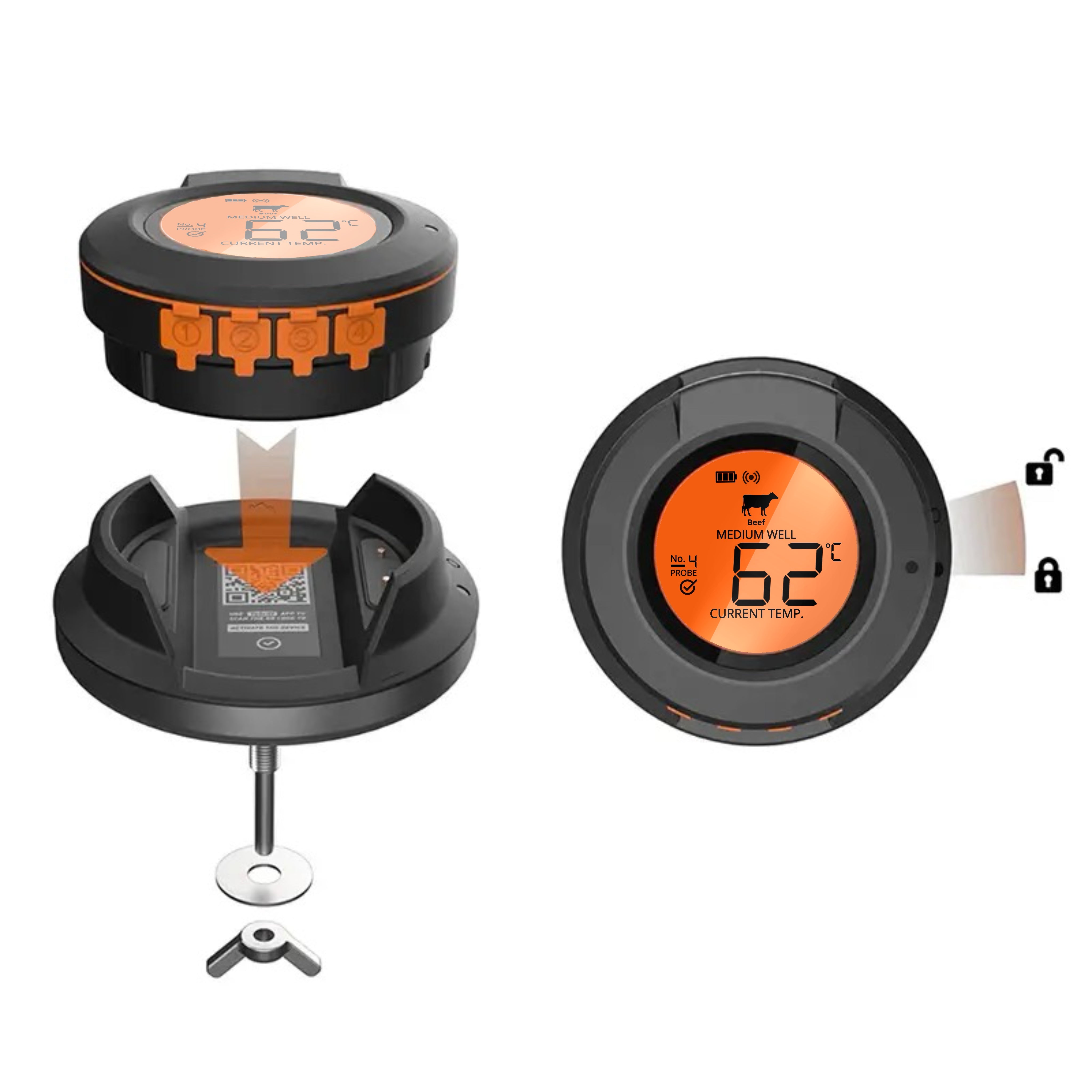 Sfeerbeeld van de Dome BBQ Vleesthermometer - BBQ thermometer met app