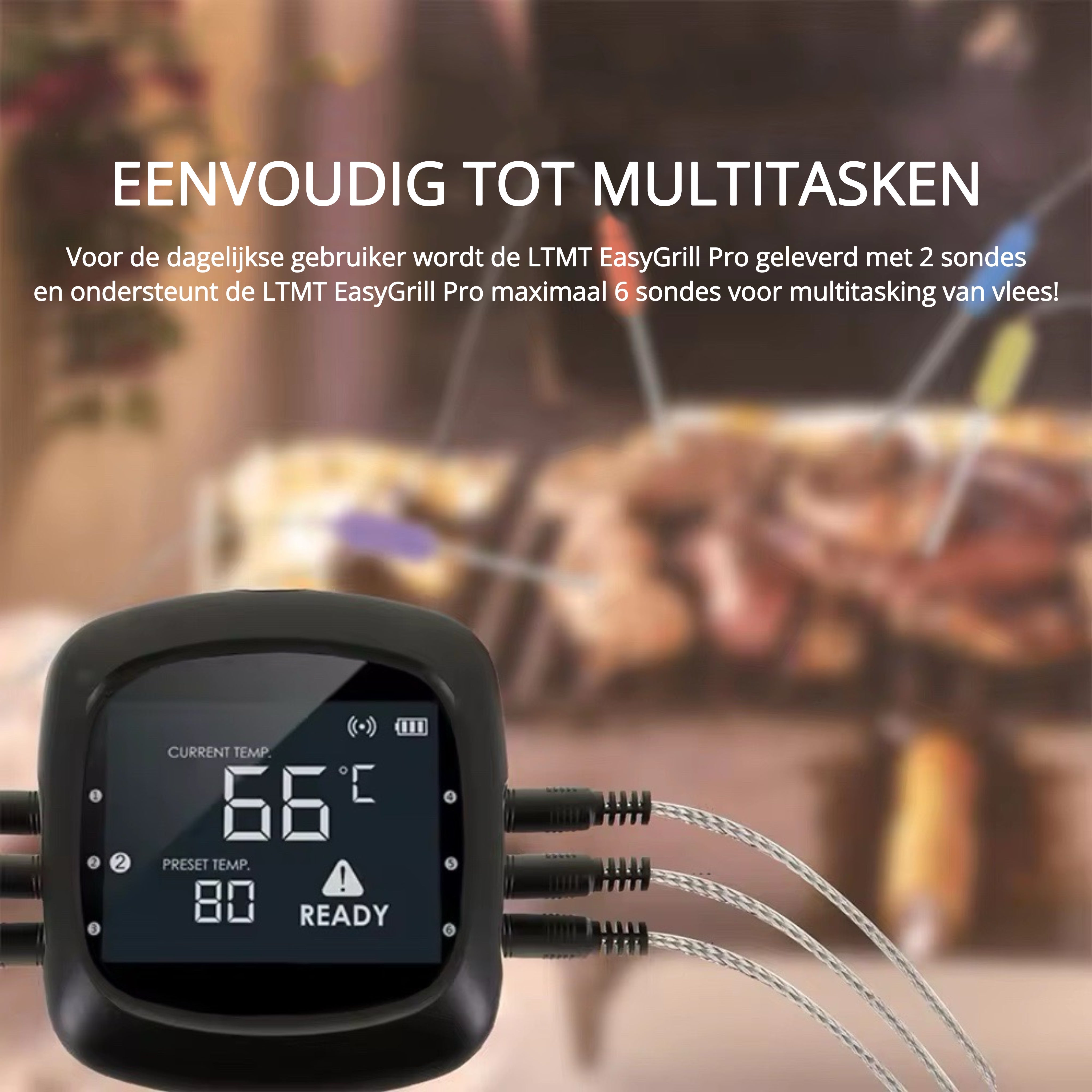 LTMT® - EasyBBQ Pro BBQ Vleesthermometer - BBQ thermometer met App - LTMT Nederland